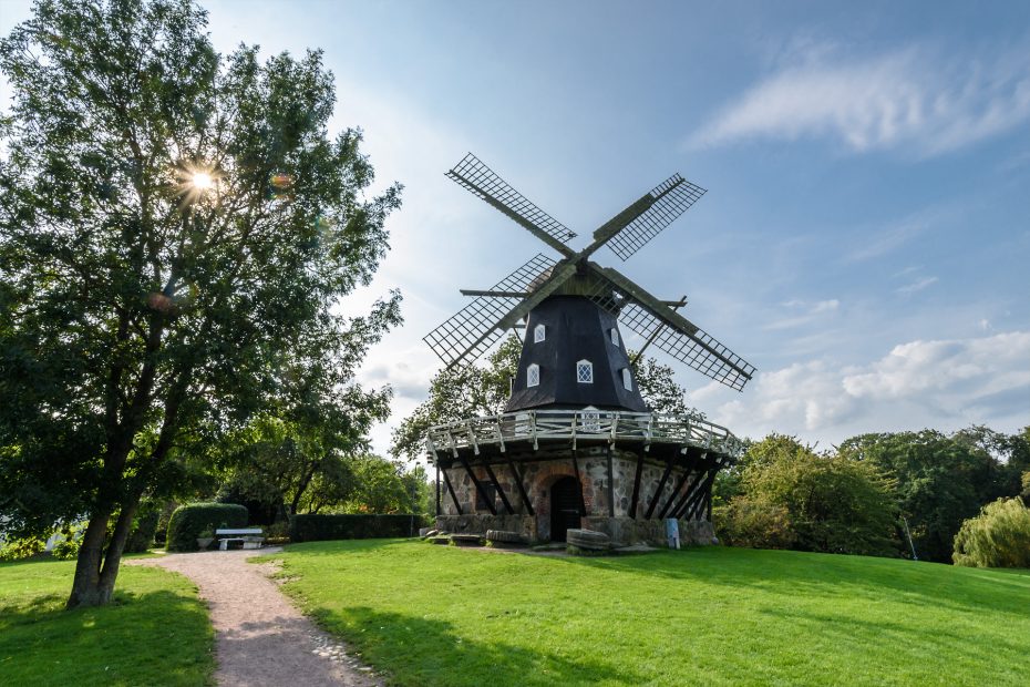 Windmühle im Schlosspark, Malmö, Schweden